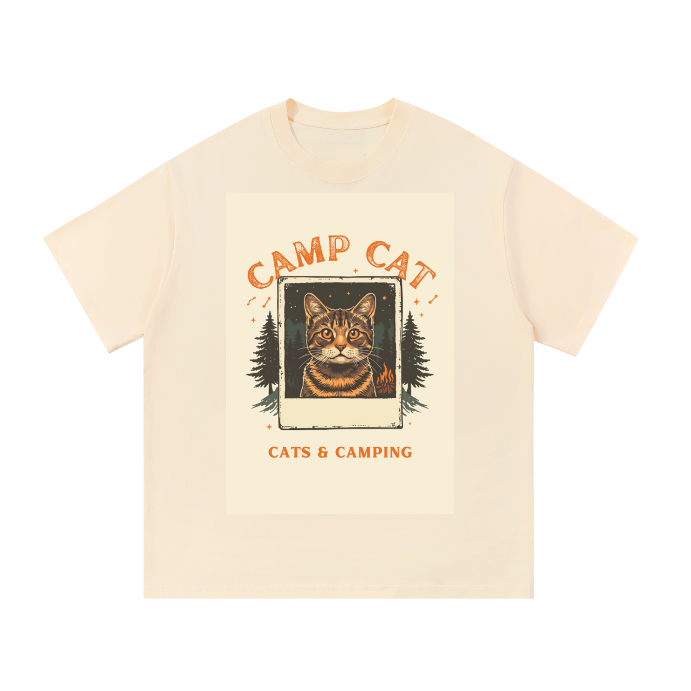 Cats & Camping brand artwork — start small, dream big