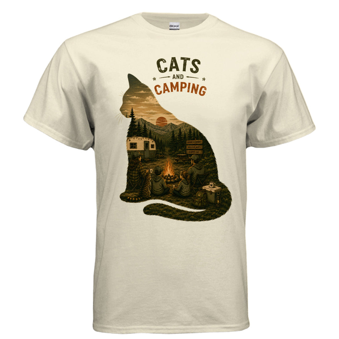 Feline Silhouette tee — the adventure cat community wears it proudly