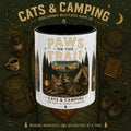 Cat Lover Camping Mug – Two-Tone Ceramic Coffee Mug (11oz)