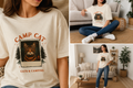 Retro Cat Camping Tee product shots