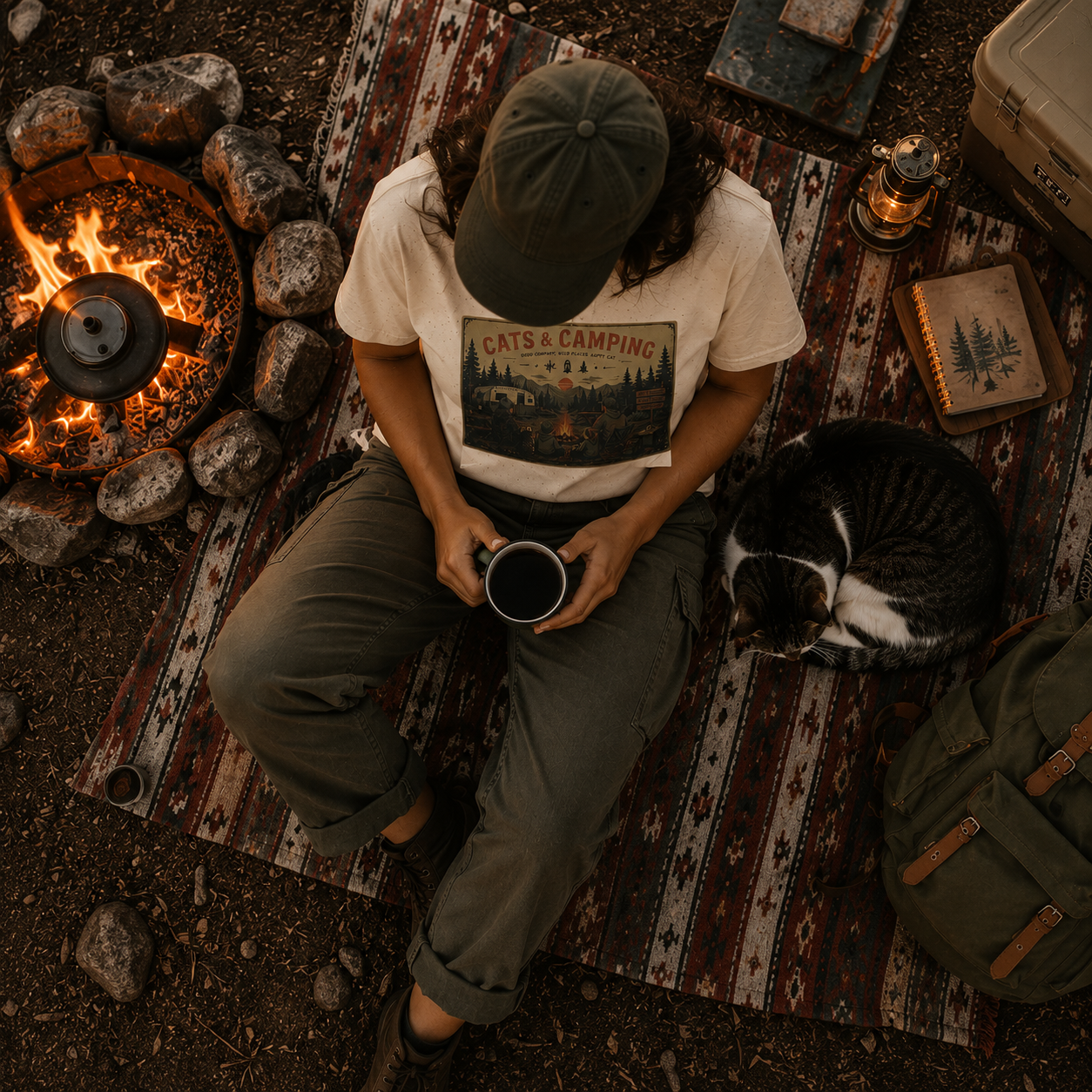 Campfire Family Time tee lifestyle shot