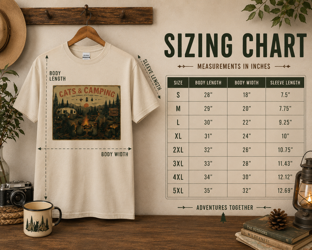 Campfire Family Time T-Shirt – ring-spun cotton cat camping tee, product photo 4