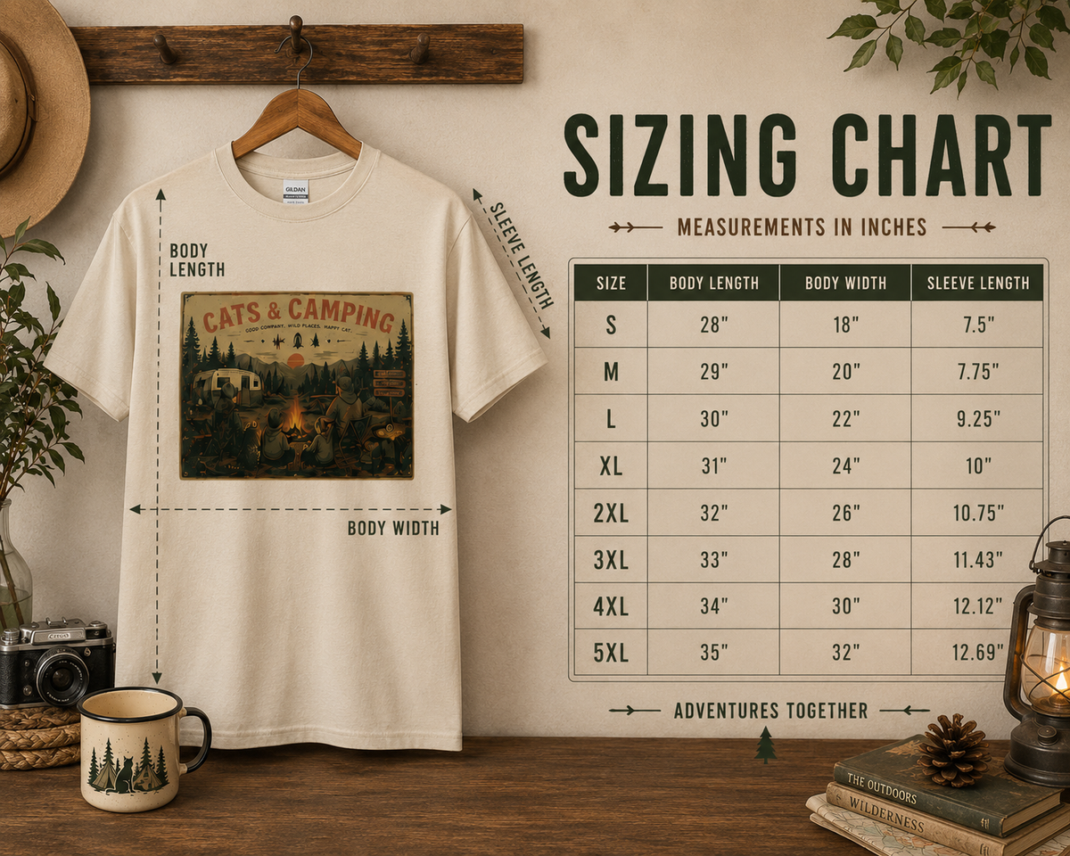 Campfire Family Time T-Shirt – ring-spun cotton cat camping tee, product photo 4