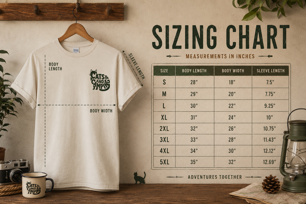 East Coast Coastal Camping Cat T-Shirt – seaside cat camping tee, product photo 3