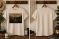 Campfire Family Time T-Shirt – campfire graphic camping tee for cat lovers, front view